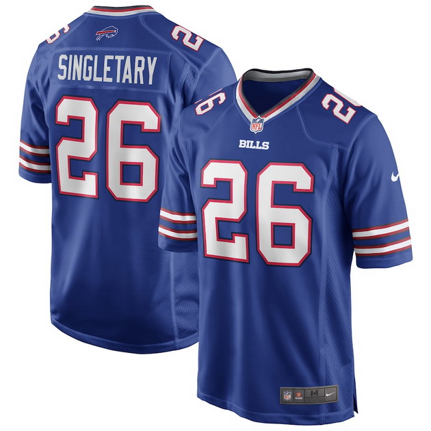 mens nike devin singletary royal buffalo bills game player jersey